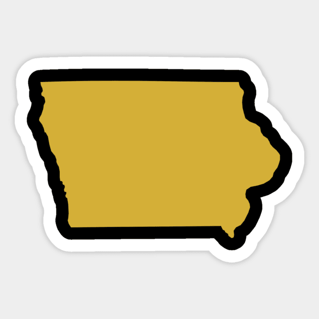 Iowa state map Sticker by Wordandart